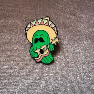 Mexican Cactus Musician Enamel Pin